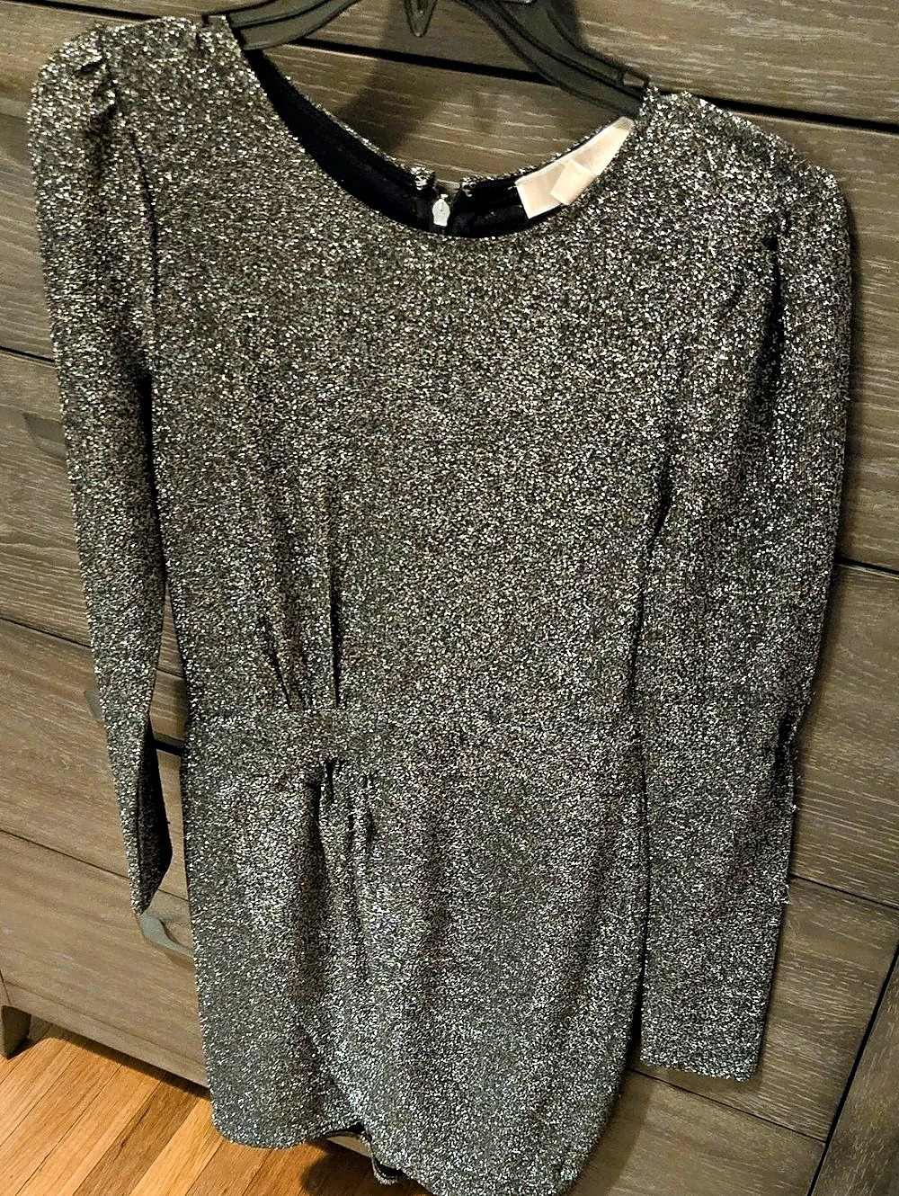 Michael Kors Metallic Faux Wrap Dress Mini Dress